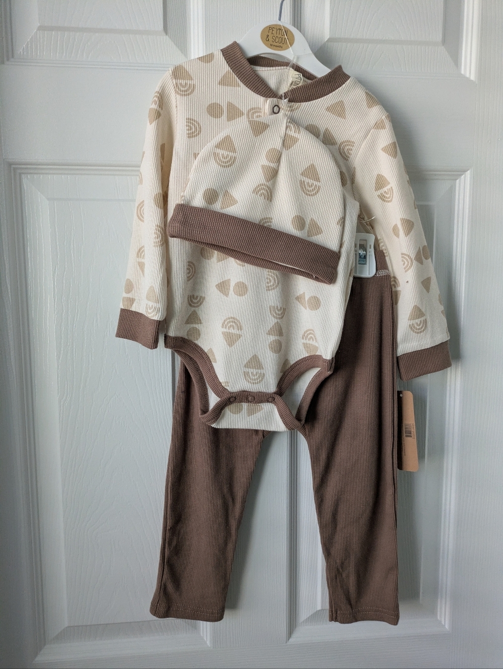 Peyton & Scout Cream and Brown Matching Set